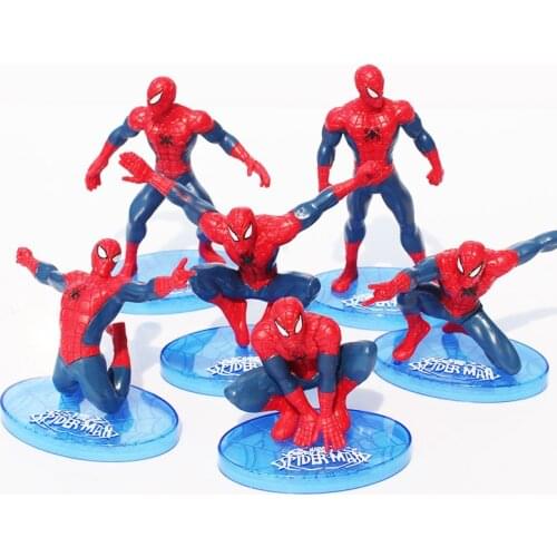 7Pcs/Set Spider-Man Figure The Spiderman Spider Man PVC Action Figure Toys 7-11cm Great Gift
