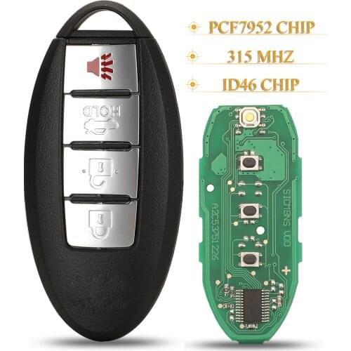 Kuttery 4 Buttons Remote Car Key Fob 315Mhz ID46 PCF7952 Chip CWTWB1U815 For Infiniti FX35 FX35 FX50 G25 G35 G37
