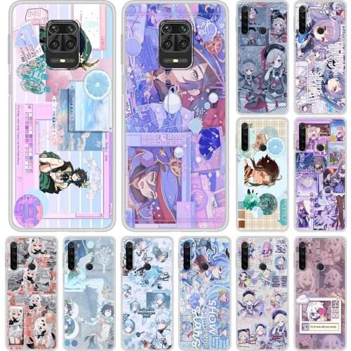 Anime Genshin Impact Luxury Silicone Phone Case For Redmi Note 9S 10 9 8 Pro Max 8T 7 9C 9A 7A 8A 6 6A K40 5G Fundas Cover