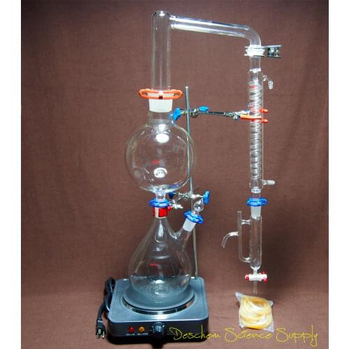 Essential Oil Steam Distillation Apparatus,120V,US-Plug,Graham Condenser