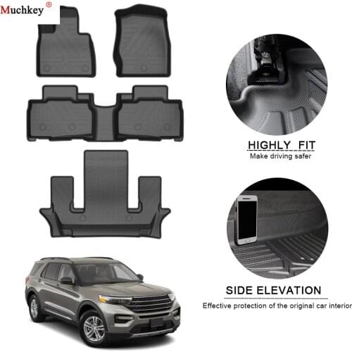 Car Floor Mats For Ford Explorer 2020 TPE Non-Slip Foot Pad Waterproof Rubber Carpets Auto Automobile Interior Accessories