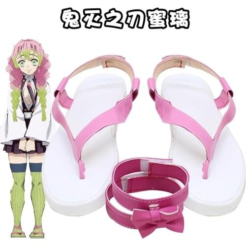 Comic Kanroji Mitsuri Cosplay Boots Anime Cosplay Shoes Pink Samurai Daily Leisure Shoes For Halloween Party
