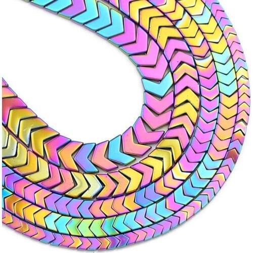 4/6/8/10MM Arrows Shape Natural Stone Multicolored Hematite Spacer Loose Beads For Jewelry Making Charm Bracelet DIY Accessories