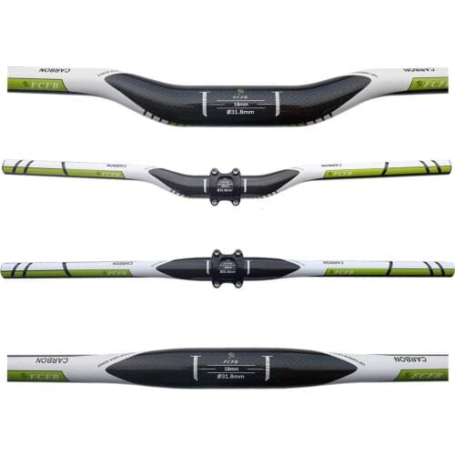 FCFB FW carbon mountain handlebar flat or rise green bar size 600-720mm bike parts carbon parts cycling accessories top carbon