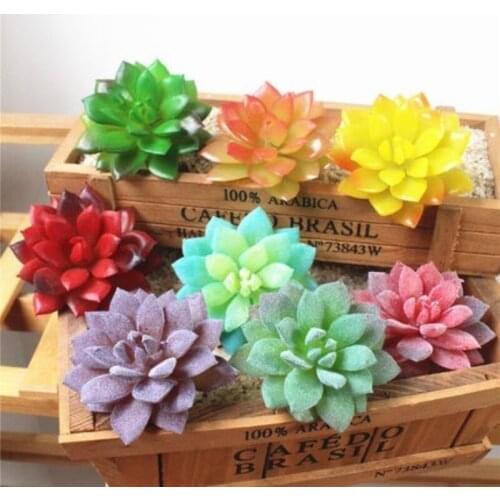 1pc Artificial Succulents Plants DIY for Garden Desktop Table Party Bedroom Living Room Desktop Decoration Fake Plants Bonsai