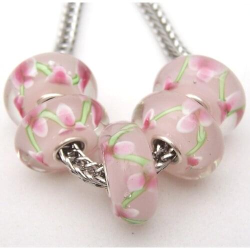 JGWGT 2993 5X 100% Authenticity S925 Sterling Silver Beads Murano Glass beads Fit European Charms Bracelet diy jewelry Lampwork