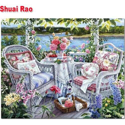 Garden diamond painting full square round drill,3d cross stitch full square diamond embroidery sale mosaic good life