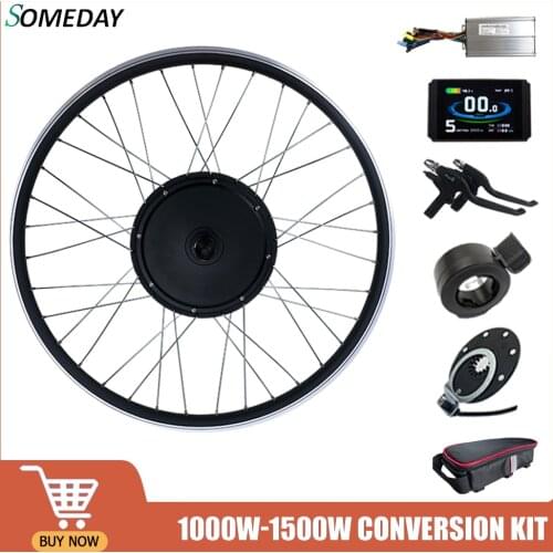 SOMEDAY 48V 1000W/1500W Ebike Conversion Kit Rear BLDC Hub Motor Wheel 20-29 inch 700C Wheel For Electric Bicycle Conversion Kit