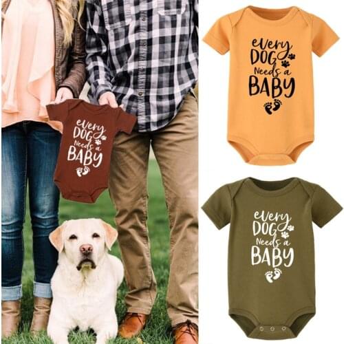 Every Dog Needs A Baby Bodysuit Newborn Baby Boys Girls Cute Cotton Romper Pregnancy Announcement Reveal Clothes
