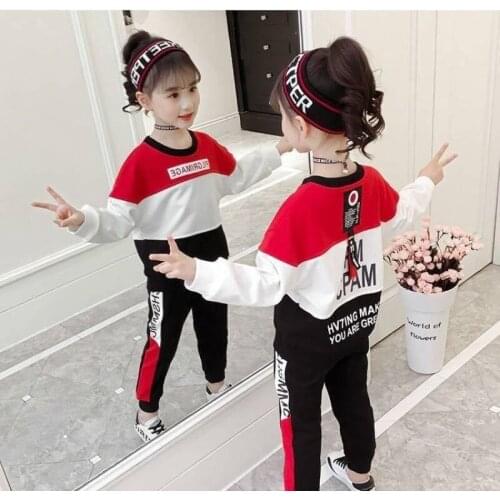 Kids Clothing Set Spring Autumn New Baby Girl Casual Long Sleeve + Pants Two-piece Suit Little Girls Clothes