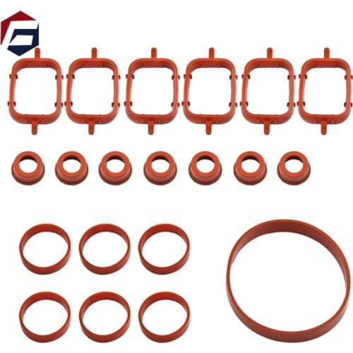 20PCS Car Rubber Intake Inlet Manifold Seal Gasket Repair Kit For BMW E87 E46 E90 E91 E92 E93 E39 E60 M57 11617790198