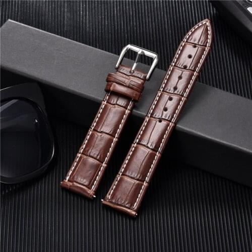 Handmade Leather Watchband Business Calfskin Strap Watch Accessories Replacement 16 18 20 22 24mm Bamboo Texture Watch Band