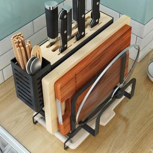 Stainless Steel Kitchen Shelf Multifunctional Cutting Tools, Chopping Board, Chopsticks, Pot Cover, Kitchen Supplies, Household