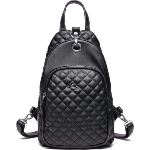 Small Backpack Purse for Women, Backpack Handbags Lightweight PU Nylon Sling Purse with Convertible Shoulder Strap