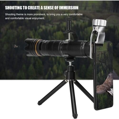 Monocular with Adjustable Telephoto Lens Zoom from 16 to 36 Magnification Kit for Phone Cameras Smartphone for Outdoor Tourism