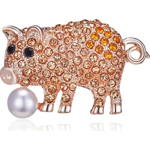 New Enamel Pig Brooches Cute Vivid Animal Pin Brooch Fashion Women Men Bouquet Pin Party Jewelry Kids Gift 2020 Wholesale