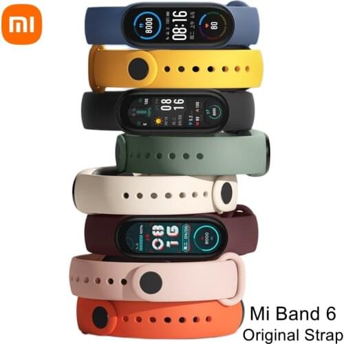 Original Xiaomi Mi Band 6 Strap Pink Purple Ivory Olive Blue Black Color Smart Accessories for Xiaomi Mi Smart Band 6 NFC