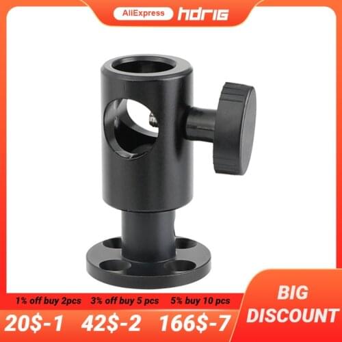 HDRIG Aluminum Alloy Light Stand Head with Circular Wall Mount Base for Wall Ceiling Podium Table Camera Accessories