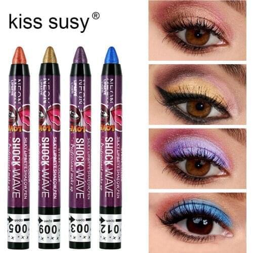 Eye Shadow Stick Lip Pencil 2 in 1 Not Easy To Smudge Pearlescent Pen Lying Silkworm Long Lasting Waterproof TSLM1
