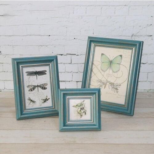 Retro Photo Frame Wooden Photograph Frames Wall Hanging Table Decoration Picture Frames Gift Home Favors Decor