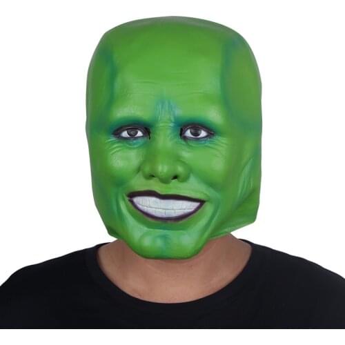 The Mask Movie Cosplay Jim Carrey Green Face Funny Mask Halloween Fancy Dress Party Headgear Props