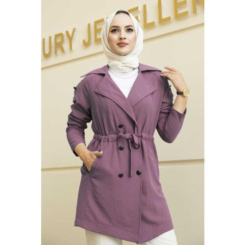 Memba Autumn 2021 Arched Aerobin Cap Autumn And Winter Womens Blazer Jacket Casual Solid Color Double-Breasted Pocket Decorati