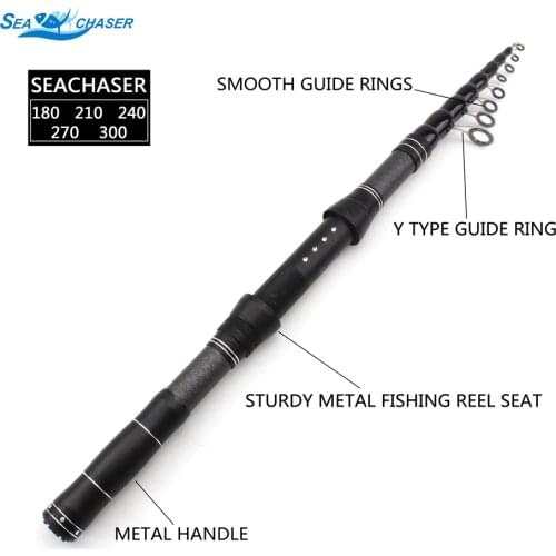 1.8M 2.1M 2.4M 2.7M 3.0M Multifunction telescopic fishing rod carbon carp rod Portable Travel Fishing Tackle