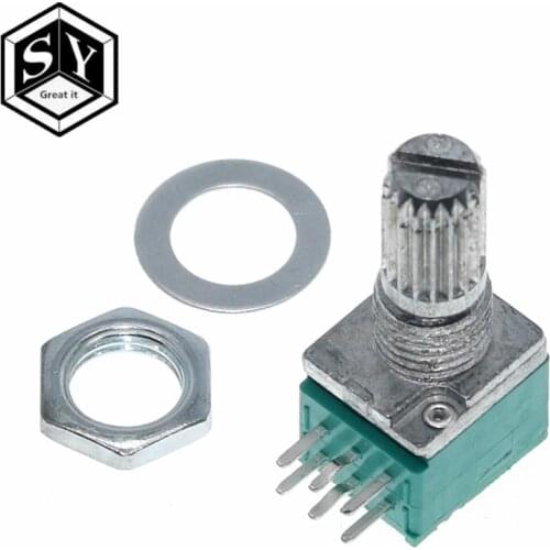 GREAT IT 1PCS 6pins RK097N B5K B10K B20K B50K B100K B500K Audio Amplifier Sealed Potentiometer 15mm Shaft