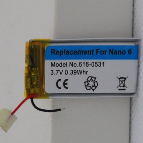 10pcs/lot 3.7V Li-ion Replacement Battery for iPod Nano 6 6th Gen 8GB 16GB