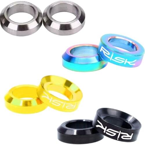2 Pairs Mountain Bike Bicycle Titanium M6 Concave And Convex Washer Spacer for Disc Brake Caliper Group Mounting Bolts