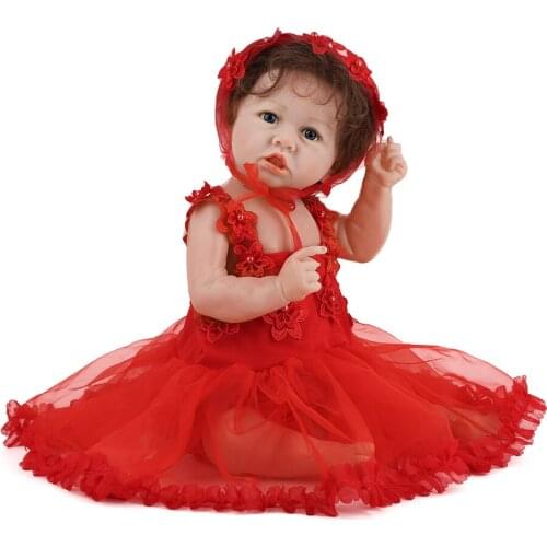 23'' 58CM New beautiful silicone reborn baby dolls Realistic Reborn Baby Dolls Silicone Soft Kids Christmas Gift Best Playmates