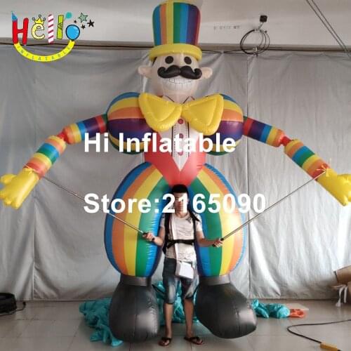 3.5m high funny activity colourful outdoor event decoration inflatable clown puppet