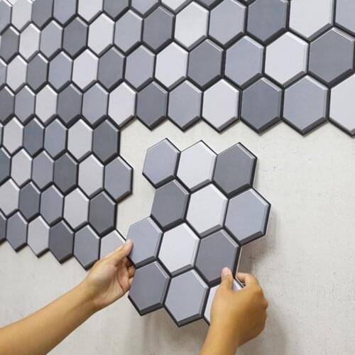 5 pieces of 3D wall stickers bedroom kitchen decoration hexagonal self-adhesive PVC home living room wall stickers