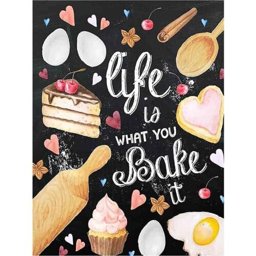 5D DIY Full Round Diamond Painting Cartoon Ice Cream Cross Stitch 3D Embroidery Rhinestone Mosaic Kitchen Cake Home Decor Y483