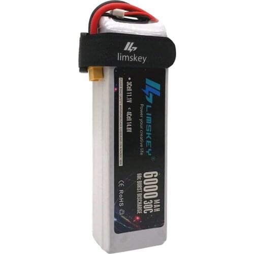 Lismkey 14.8V 6000mAh 30C Burst 60C 4S Lipo Li-Polymer Battery Bateria AKKU for RC Car Quadcopter Helicopter Airplane