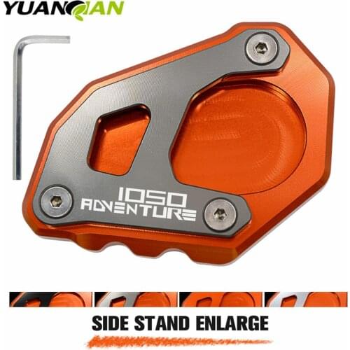 Motorbike Accessories Aluminum For 1050 Adv Motorcycle CNC Kickstand Side Stand Extension Plate Pad For 1050 Adventure