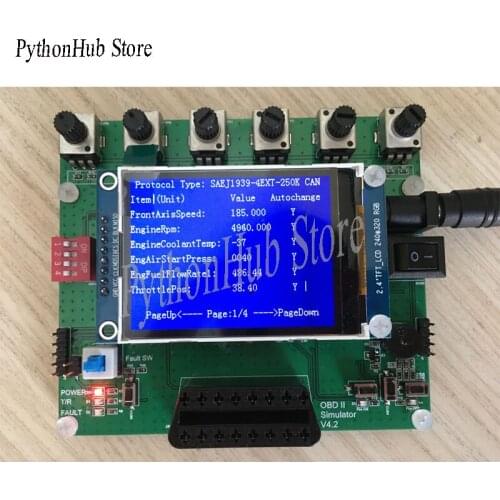 Vehicle OBD Simulator /ECU Emulator 0.96/2.4 Inch OLED Screen Supports J1939