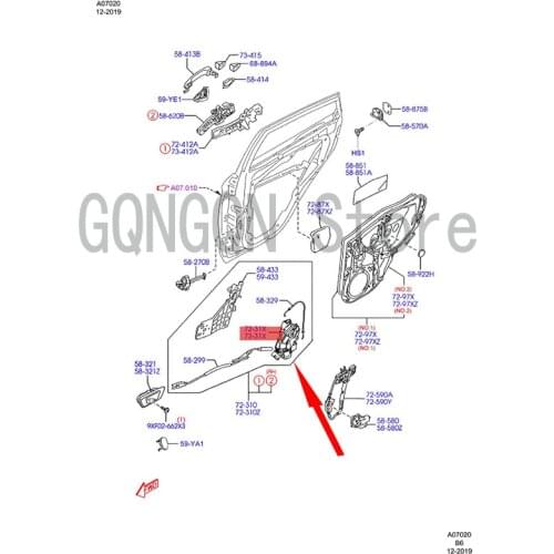 CAR Rear Door Locking Machine Left For dMo nd eoF iesta Rear Door Locking Machine with Motor Door Spring Lock Assembly