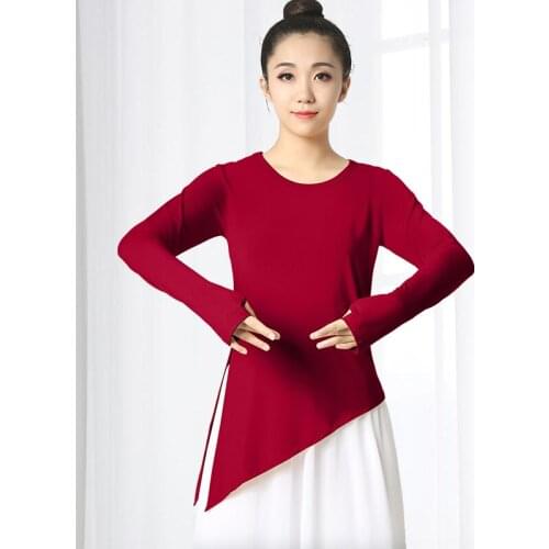 D0804 Girls Dancing Practice Blouse Lady Dance Exercise Clothing Female Dance Blouses Long Sleeve Short Sleeve Modal Top Wear