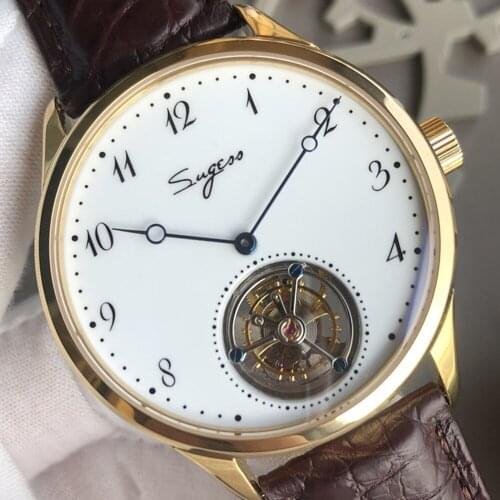 Top Luxury Men Tourbillon Mechanical Watch Original ST8230 Seagull Movement Business Mens Wristwatch Crocodile Leather Strap