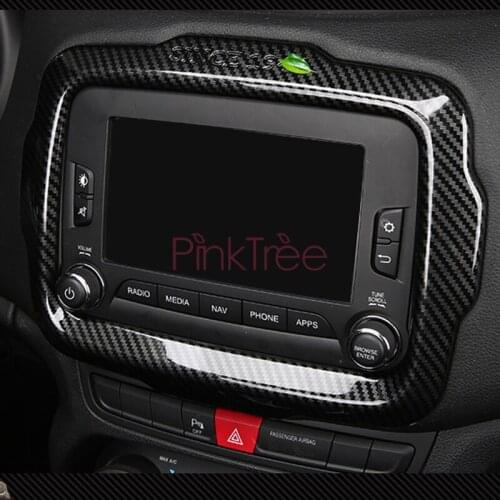 For Jeep Renegade 2016 2017 2018 Interior Navigation GPS Cover Trim 6.5 5 Inch Carbon Fiber Color SUV Styling Accessories