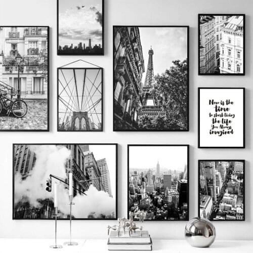 Black And White Paris Tower Landscape Decorative Canvas Painting Wall Poster Artistic Picture For Living Room Decor Home Decora
