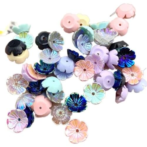100pcs 10mm Flat Back Resin Flower Scrapbook 3D Resin DIY Fine Decoration -HT32