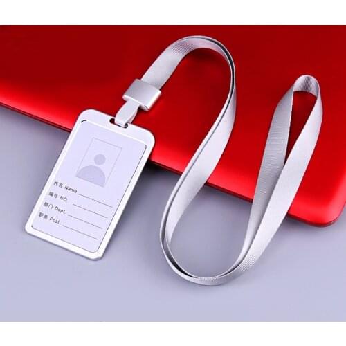 1PC Aluminum Alloy Work Name Card Holders Business Work Card ID Badge Lanyard Holder Hot Metal ID Business Case
