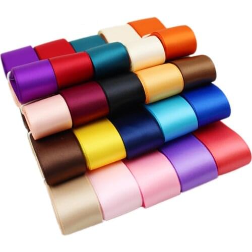5 Meters/lot) (25/40mm) High Quality Double Face Satin Ribbon Polyester Wholesale Christmas Handmade DIY Ribbons