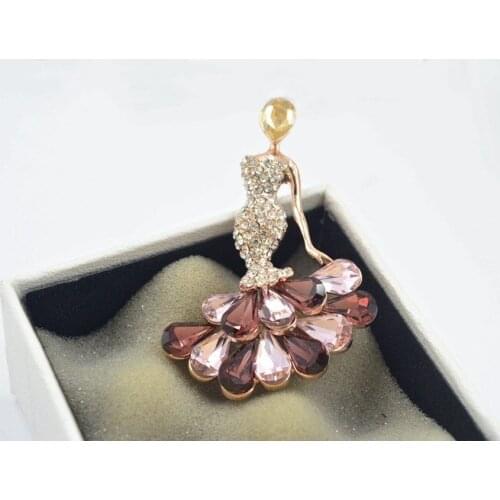 Crystal Elegant Dancer Shawl Buckle Crystal From Swarovskis Wild Boutique Accessories High Quality Brooch