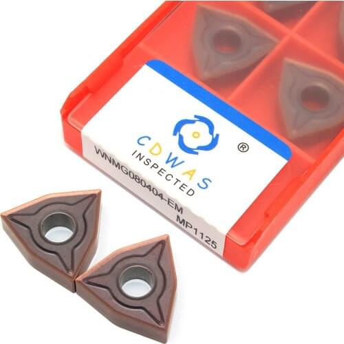 10PCS WNMG080408 EM MP1125 External Turning Tool WNMG 080408 High Quality Carbide Inserts Lathe Cutter Tool for Stainless Steel