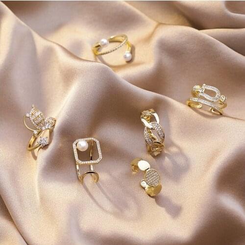 Ring fashion personality niche design index finger ring tide ring online celebrity micro inlaid zircon ladies simple overlappin