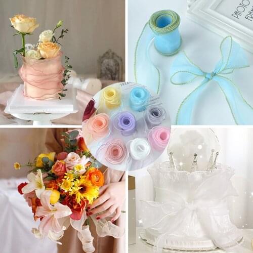 5m/roll New Wavy Tulle Ribbon For Wedding Party Decorations Cakes Border Gifts Wrapping Bow Ribbon Hand-sewn Lace Supplies