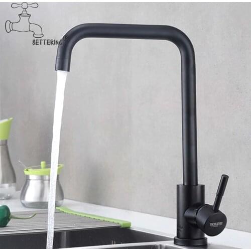 Matte Black Kitchen Faucet Mixer Taps 360 Degree Rotation Stream Sprayer Kitchen Sink Tap Hot Cold Stainless Steel Basin Spigot